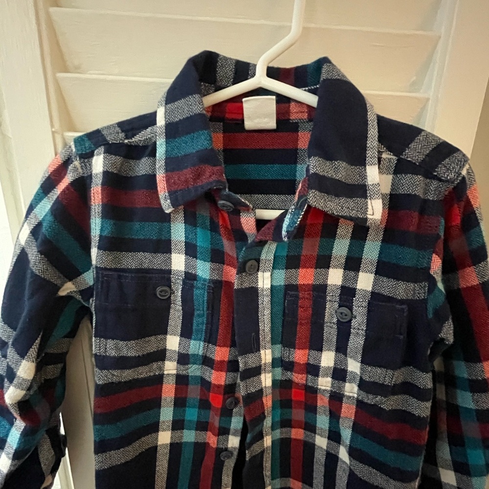 GAP Button Down Plaid Shirt, EUC - Picture 2 of 3